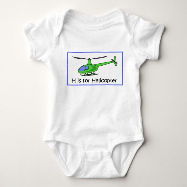 H ist für Hubschrauber Baby Strampler (Vorderseite)