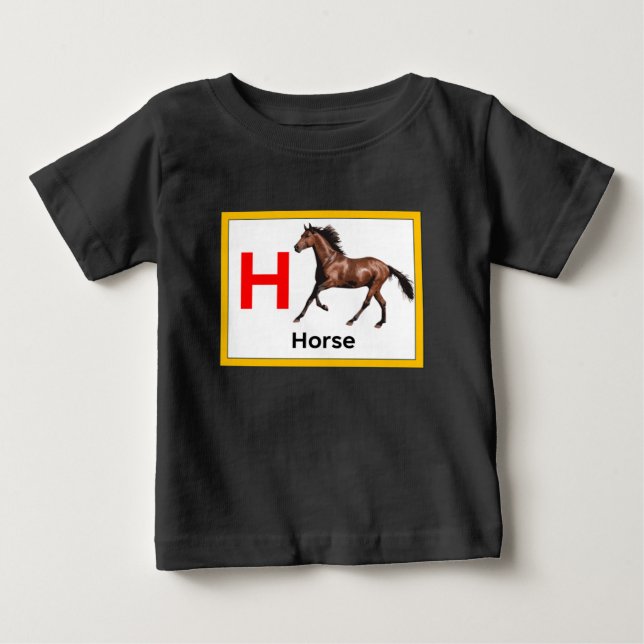 H ist für Pferd Baby T-shirt (Vorderseite)