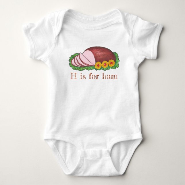 H ist für Weihnachten Ostern Weihnachten Abendesse Baby Strampler (Vorderseite)