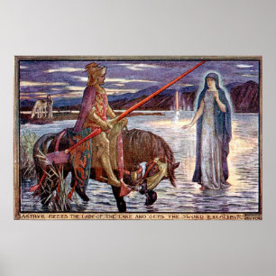 H J Ford Vintag Illustration King Arthur Poster