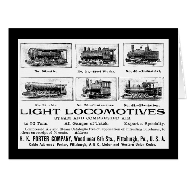 H K Porter & Co.Light Locomotives (Devant horizontal)