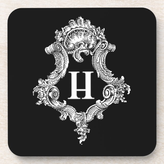 H Monogram Initial Untersetzer (Vorderseite)