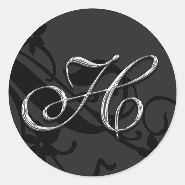 H Monogram Letter Wedding Umschlag Aufkleber Stick (Vorderseite)