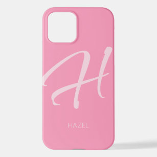 H Monogram Personalisiert Pink iPhone Case iPhone 12 Hülle