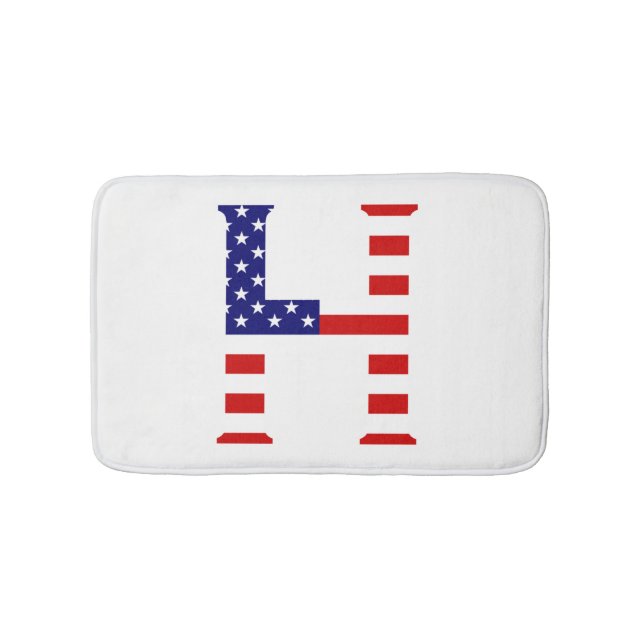 H Monogram überlagert sich auf der Flagge der USA Badematte (Vorderseite)