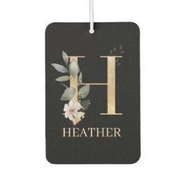 H Monogramm Floral Personalisiert Autolufterfrischer