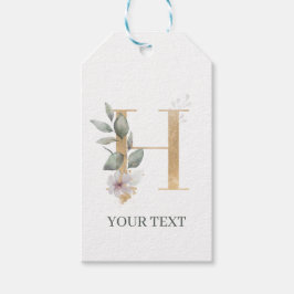 H Monogramm Floral Personalisiert Geschenkanhänger