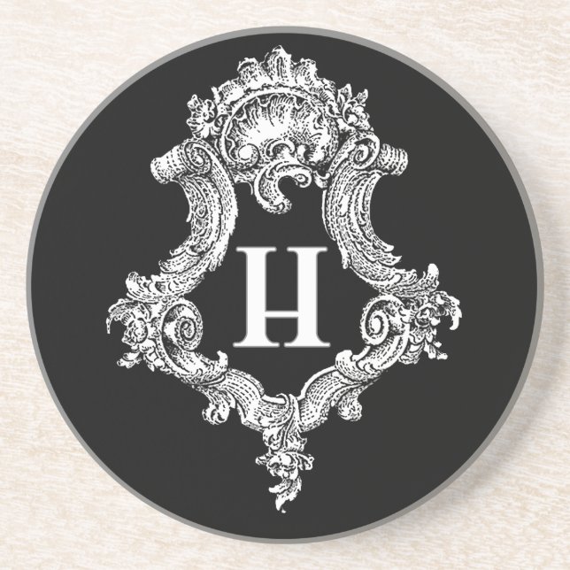 H Monogramm Initiale Getränkeuntersetzer (Vorne)