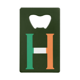 H Monogramme superposé sur le bocal drapeau irland