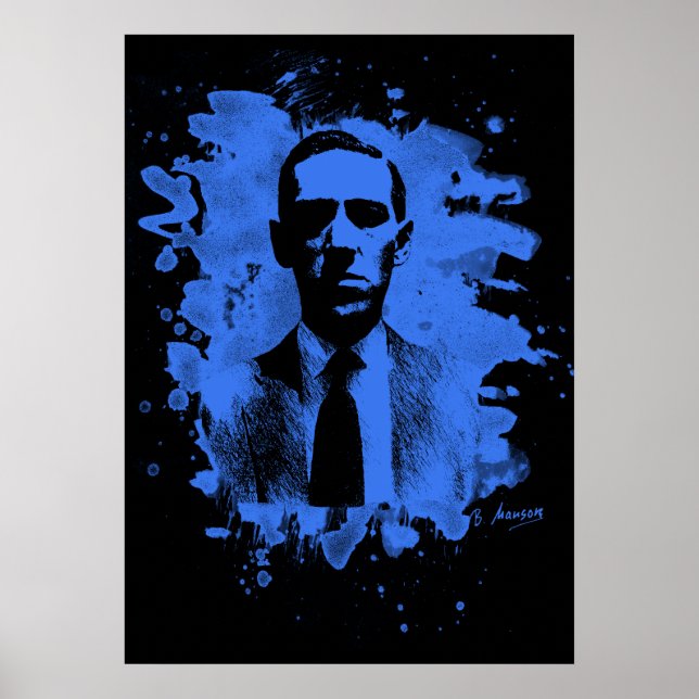 H. P. Lovecraft Tribute (blau) Poster (Vorne)