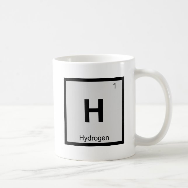 H - Periodisches Symbol für die Wasserstoffchemie Kaffeetasse (Rechts)