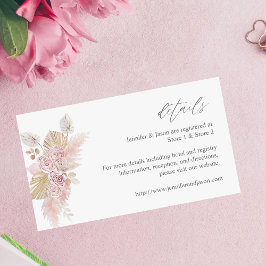 H Pink Boho Floral SM Umschließungskarte 2 Begleitkarte