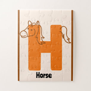 H steht für Pferd" Alphabet Poster