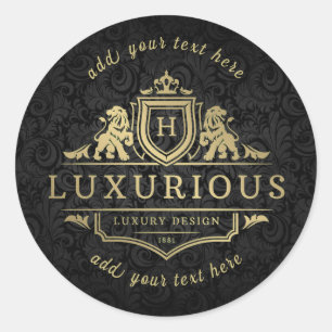 H - Sticker rond classique design luxueux
