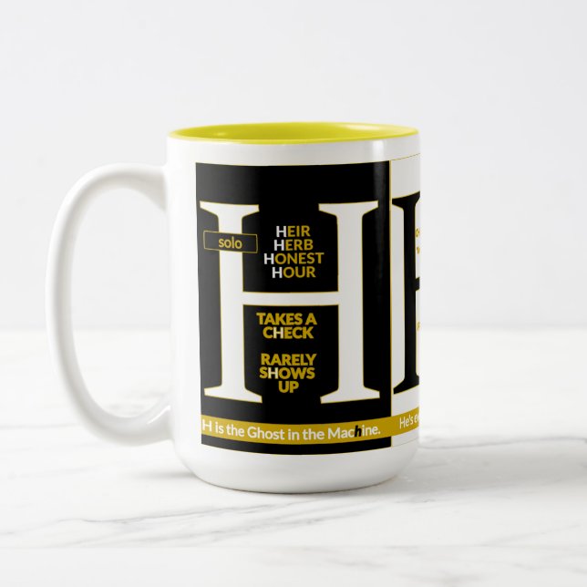 H | The Ghost in the Machine – Alfa Sity Mug Zweifarbige Tasse (Links)