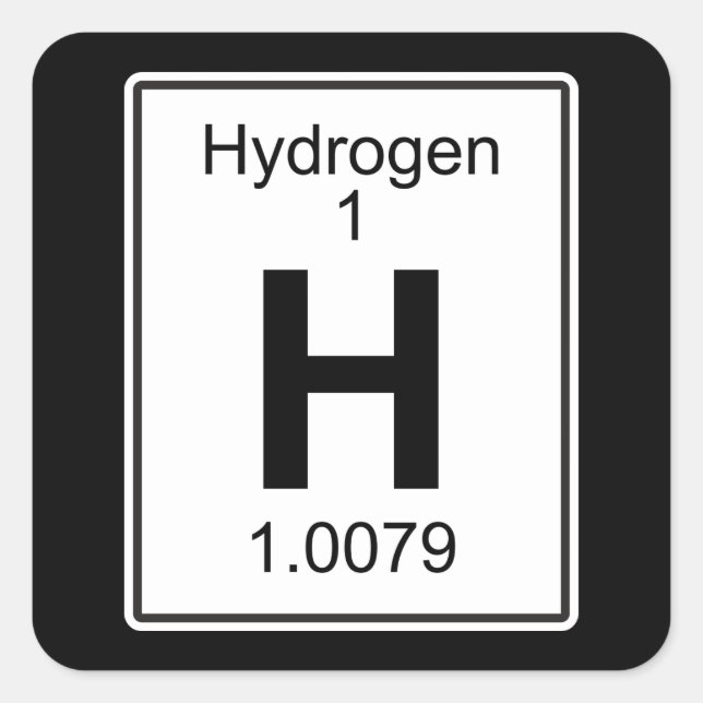 H - Wasserstoff Quadratischer Aufkleber (Vorderseite)
