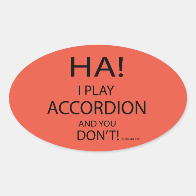Ha Accordion Oval Aufkleber (Vorderseite)