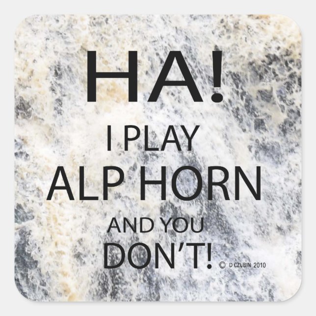 Ha Alphorn Square Sticker (Vorderseite)