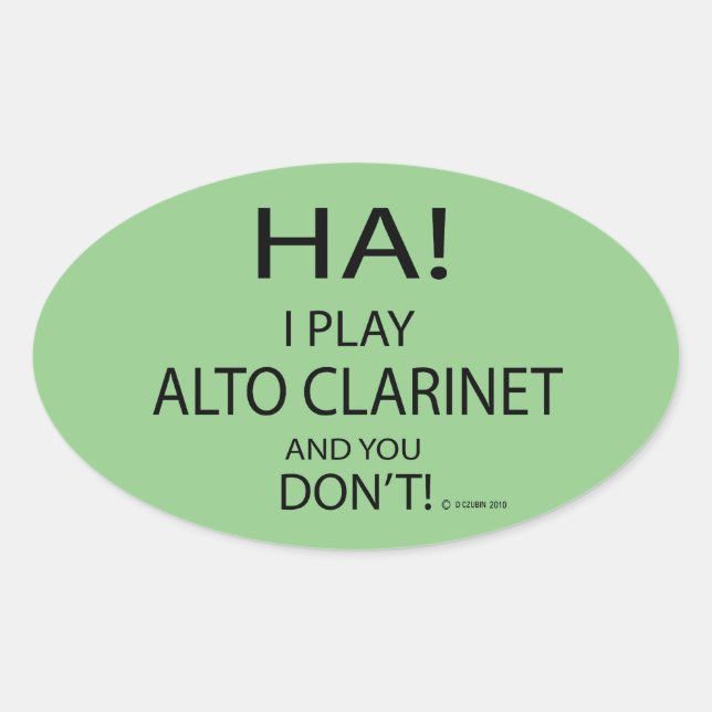 Ha Alto Clarinet Oval Sticker (Vorderseite)