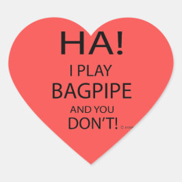 Ha Bagpipe Heart Sticker