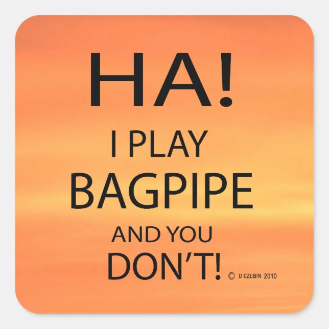 Ha Bagpipe Square Sticker (Vorderseite)