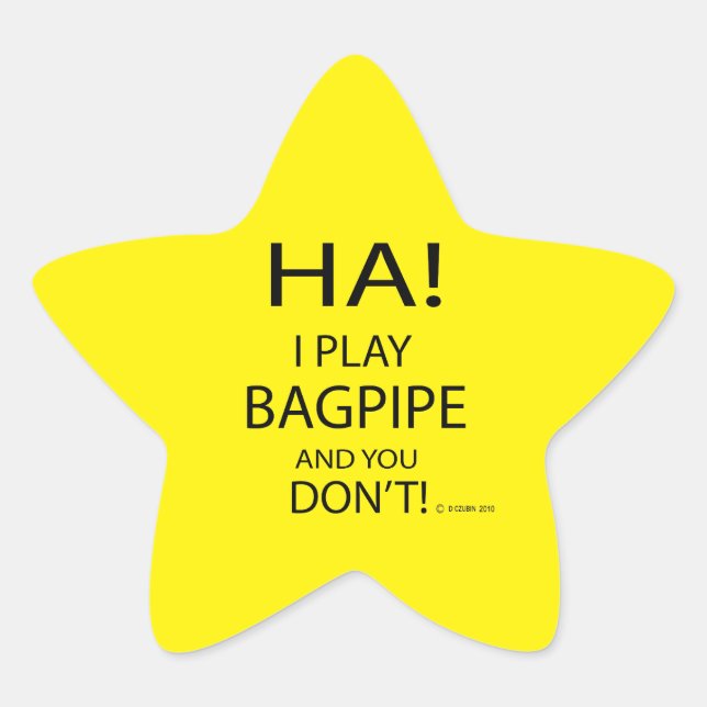 Ha Bagpipe Star Sticker (Vorderseite)