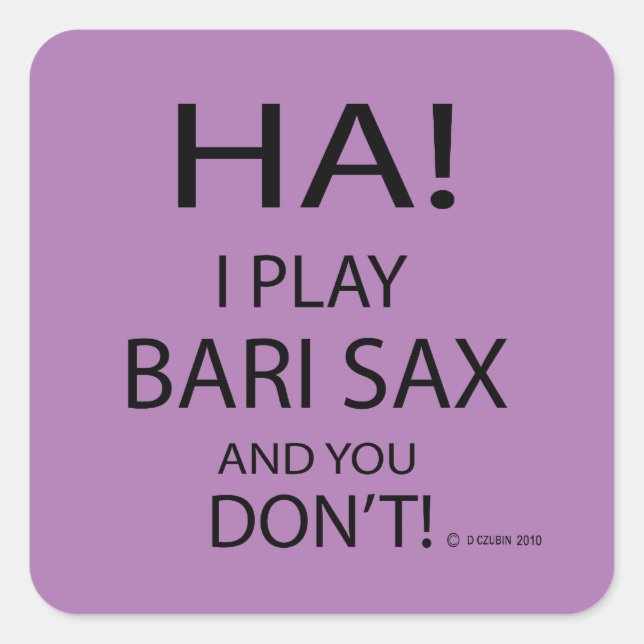 Ha Bari Sax Square Sticker (Vorderseite)