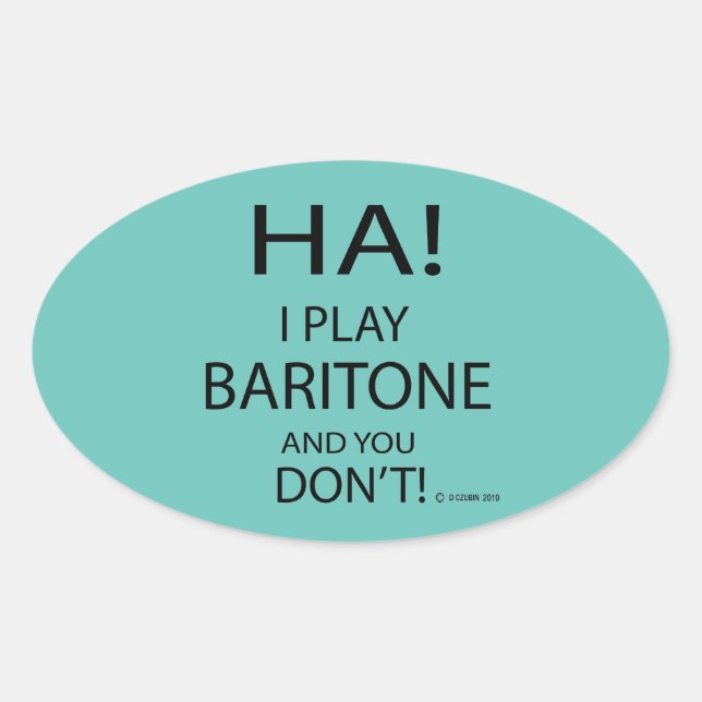 Ha Baritone Oval Sticker (Vorderseite)
