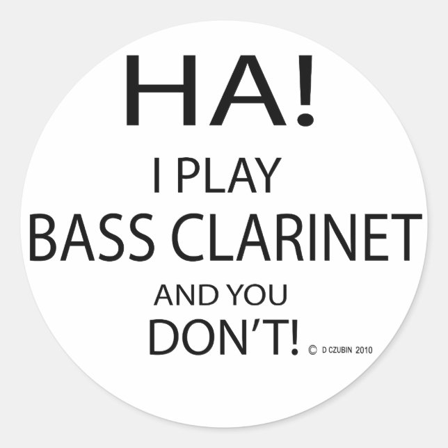 Ha Bass Clarinet Runder Aufkleber (Vorderseite)