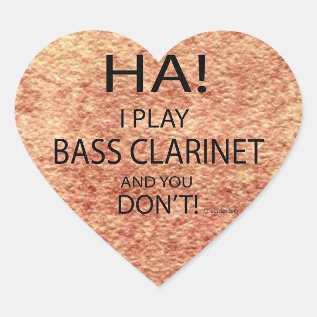 Ha Bass Klarinette Heart Sticker (Vorderseite)