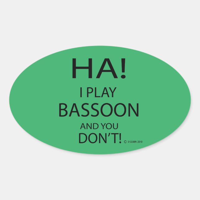 Ha Bassoon Oval Sticker (Vorderseite)