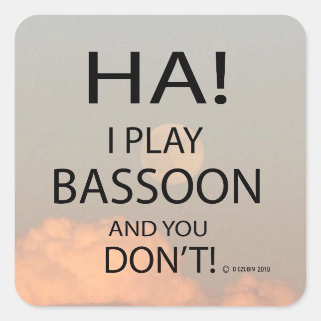 Ha Bassoon Square Sticker (Vorderseite)