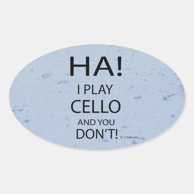 Ha Cello Oval Aufkleber (Vorderseite)