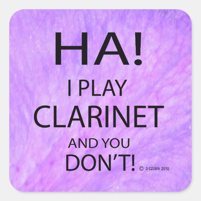 Ha Clarinet Square Sticker (Vorderseite)