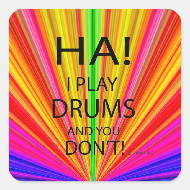 Ha Drums Square Sticker (Vorderseite)