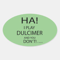 Ha Dulcimer Oval Sticker
