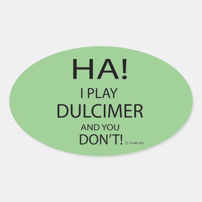 Ha Dulcimer Oval Sticker (Vorderseite)