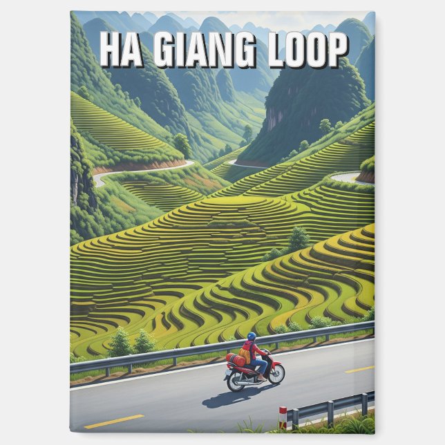 Ha Giang Schleife Vietnam Reise Magnet (Vorderseite)