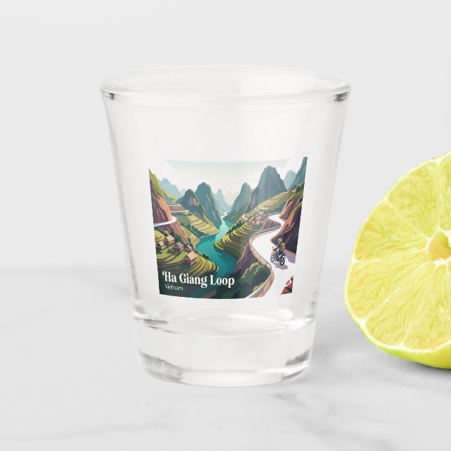 Ha Giang Schleife Vietnam Schnapsglas (Vorderseite)