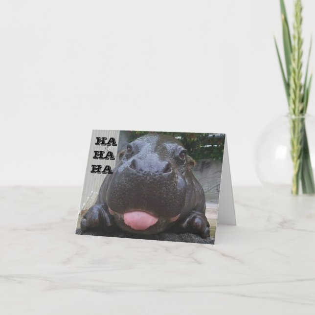 HA HA HA SAYS HIPPO BABY AUF IHREN **60. Geburtsta Karte (Vorderseite)