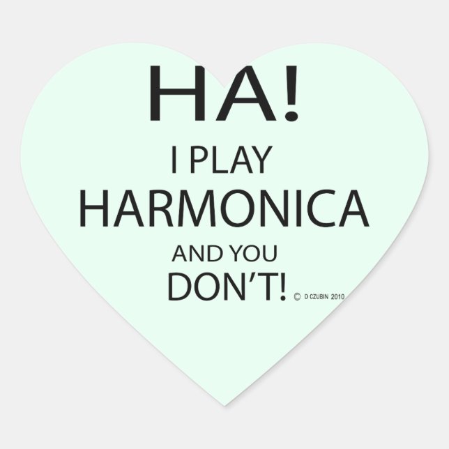 Ha Harmonica Heart Sticker (Vorderseite)