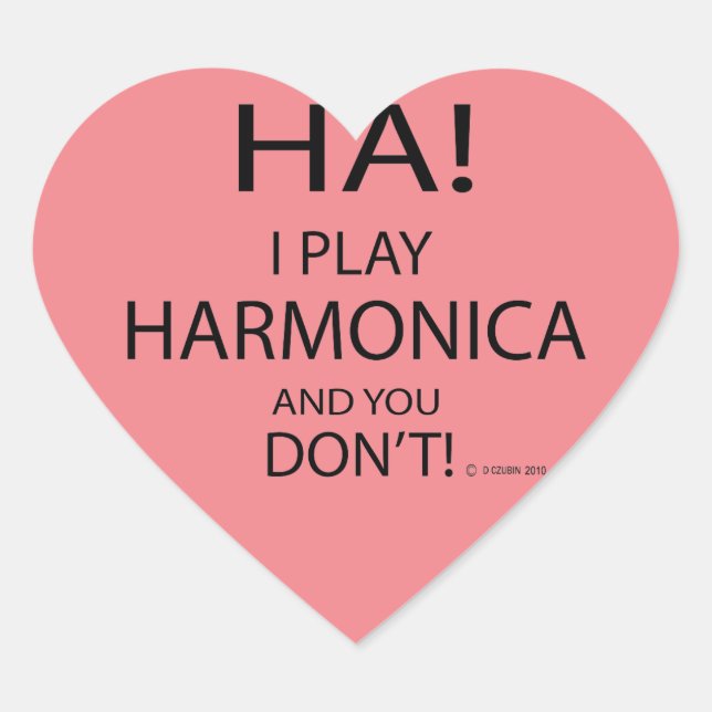 Ha Harmonica Heart Sticker (Vorderseite)