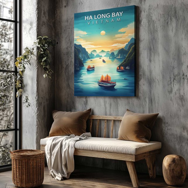 Ha Long Bay Vietnam Canvas Print Travel Poster Leinwanddruck (Ha Long Bay Vietnam Canvas Print Travel Poster by TinkPrints.)