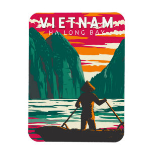 Ha Long Bucht Vietnam Bootsverkäufer Reise Kunst V Magnet