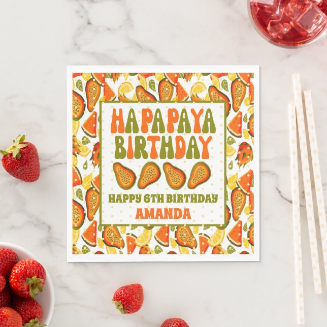 Ha-papaya Birthday Papaya Happy Birthday Serviette (Beispiel)