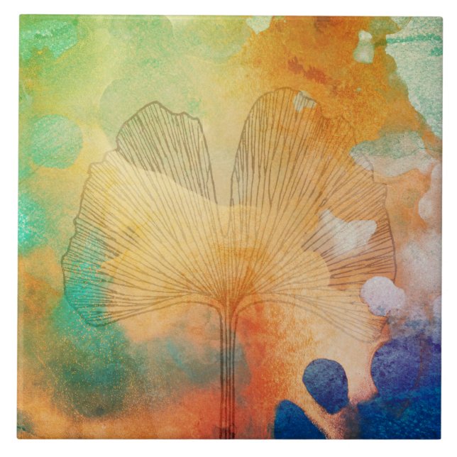 Ha Tonka im Herbst mit Riesengingko-Blatt Fliese (Vorderseite)