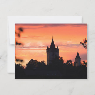 HAAGER SCHLOSSTURM & KLEINER SCHLOSSTURM AM ABEND POSTKARTE