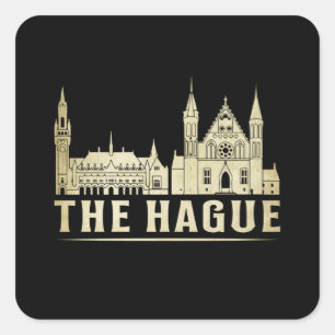 Haager Stadtbild Skyline Trip Funny Gift Quadratischer Aufkleber