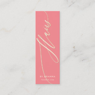 Haair Beauty Salon Haarstylist Gold Script Mini Visitenkarte