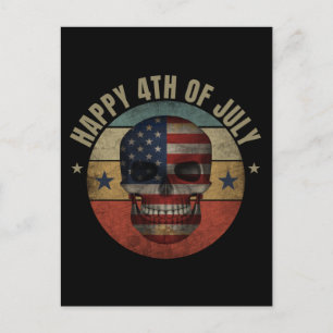HAAPY 4. JULI SKULL PATRIOTIC GIFT POSTKARTE